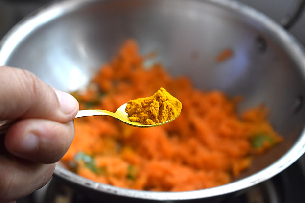 Add turmeric powder