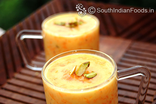 Carrot sabudana kheer is ready, add roasted nuts