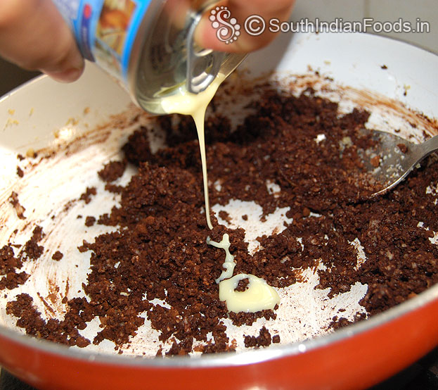 Add sweet condensed milk mix well, cut off heat