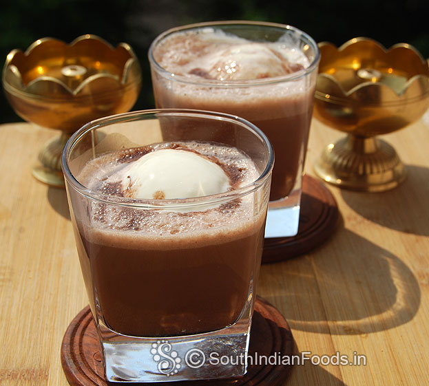 Healthy chocolate milkshake