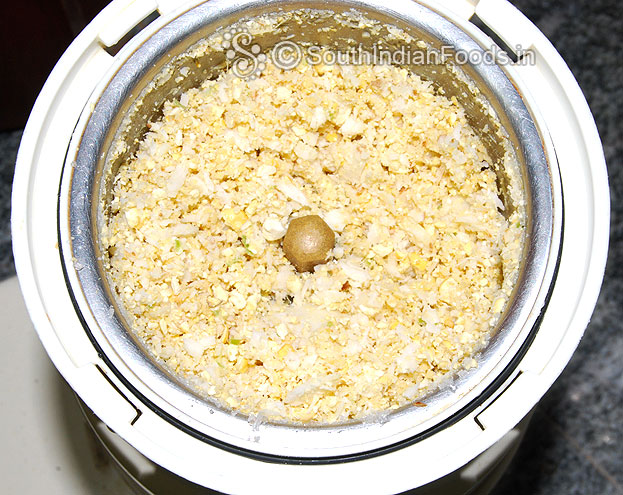 Coarsely grind with out water. Then add water & grind
