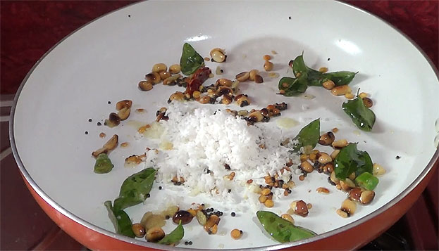 Add coconut saute for a min
