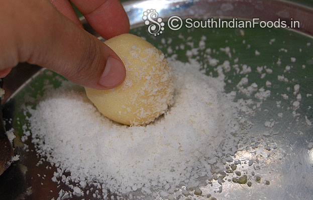 Roll over desiccated coconut