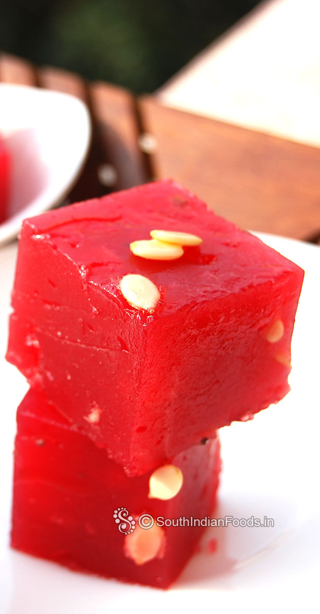 Beetroot corn flour halwa