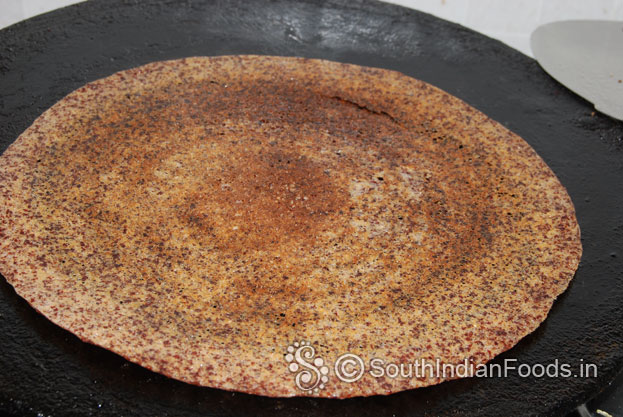 Perfectly textured ragi dosa. Now cut off heat