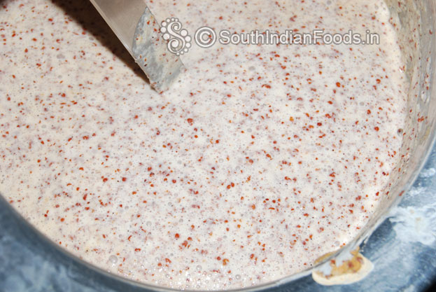 After fermentation-Ragi dosa batter-mix well