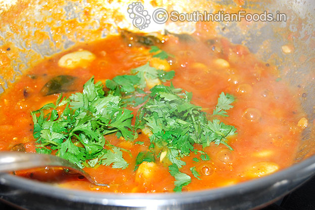 Finally add coriander leaves & cut off heat