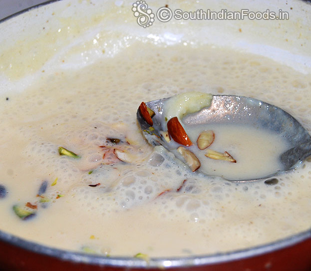 Add saffron powder & nuts
