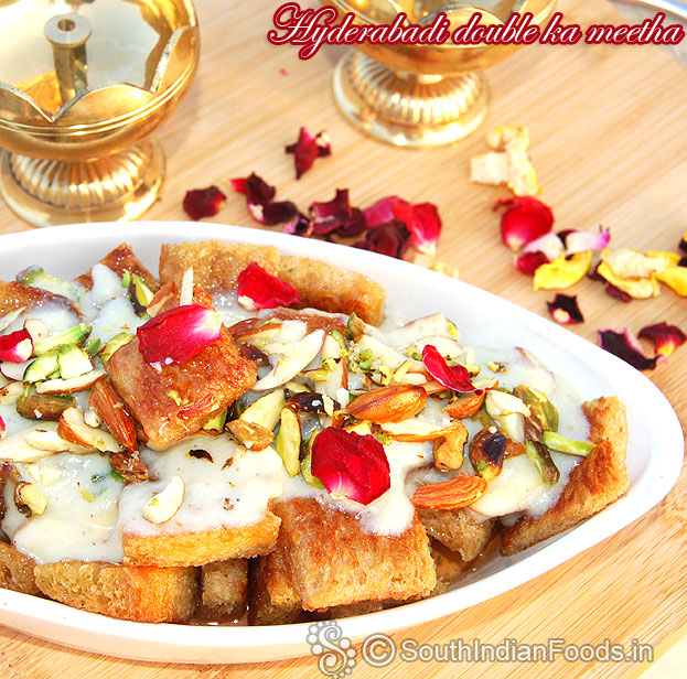 Double ka meetha with brwon bread