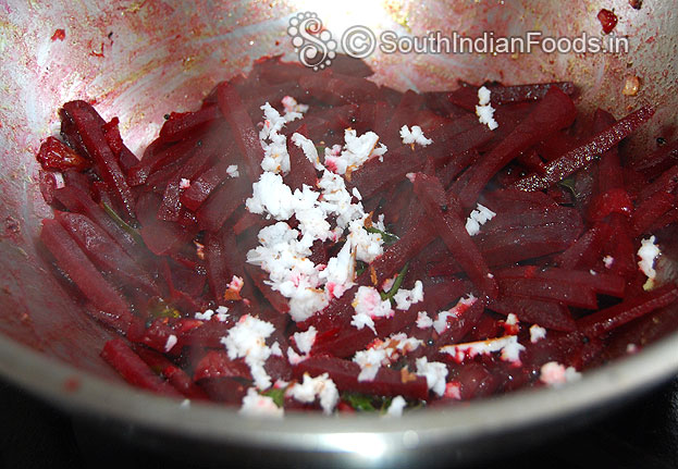 Finally add coconut mix well