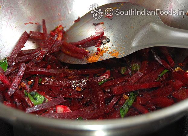 Add red chilli powder saute