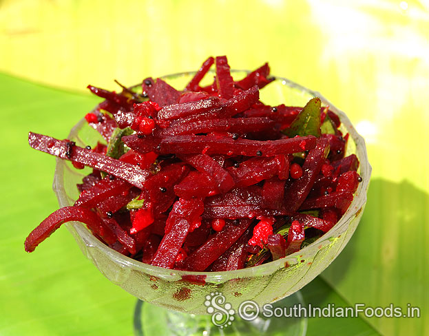 Easy beetroot poriyal / beetroot palya, serve hot with rice