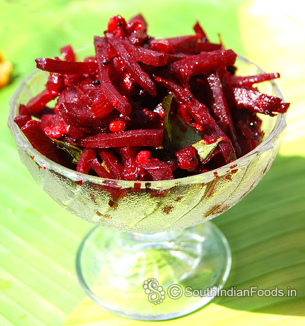Quick baby beet poriyal / beetroot stir fry