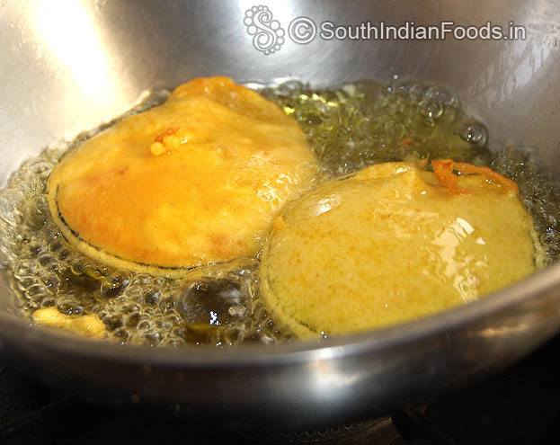 Deep fry eggplant till crisp and golden brown