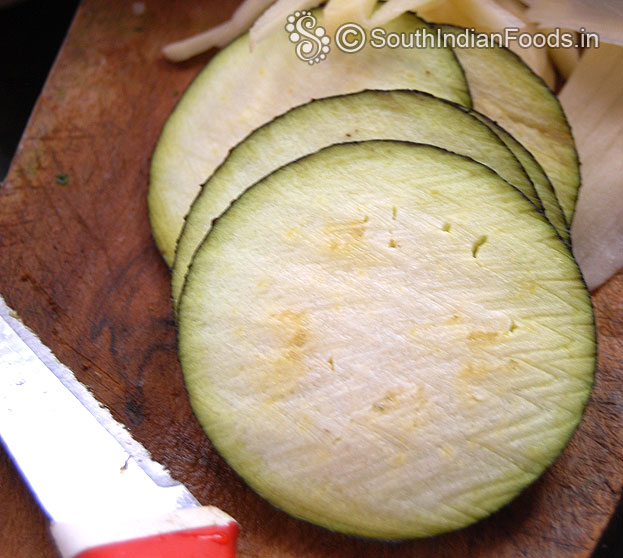 Slice eggplant