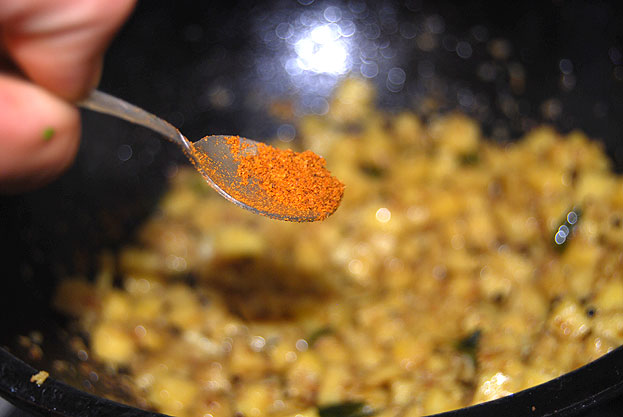 Add red chilli powder