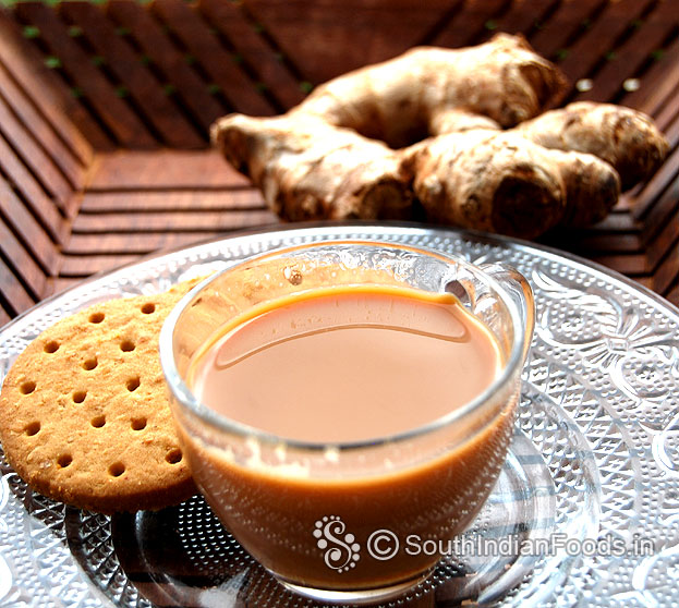 Ginger tea ready, serve immediately