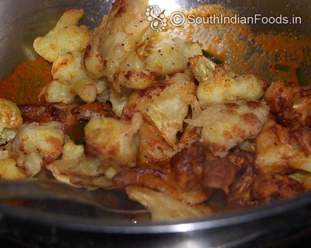 Add fried cauliflower
