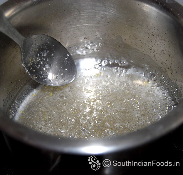 Sugar syrup ready, cut off heat