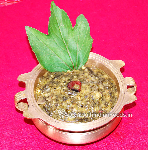 sorrel leaves dal curry ready to serve with rice