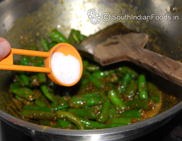 Add salt mix well then cut off heat