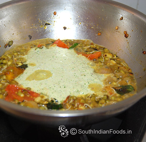 Add ground paste & water let it boil