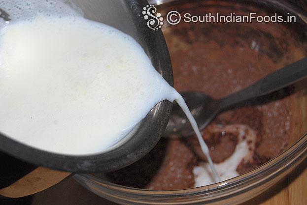 Add milk, mix well without lumps
