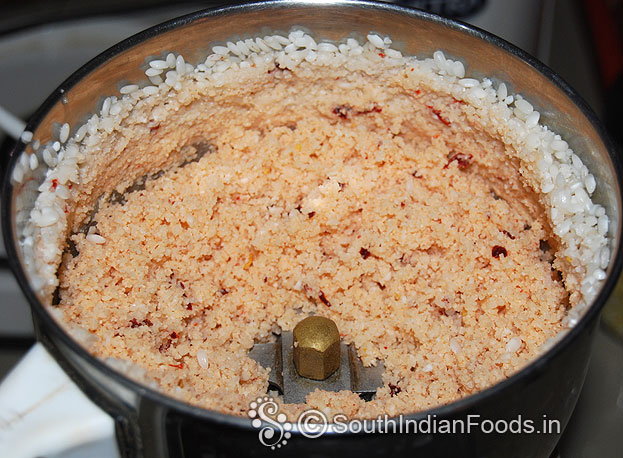 Coarsely grind, add water, grind to smooth batter