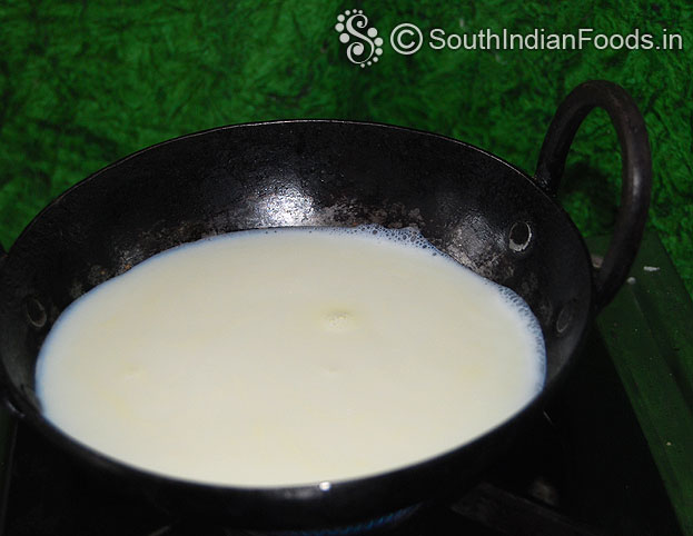 Boil milk in an iron pan