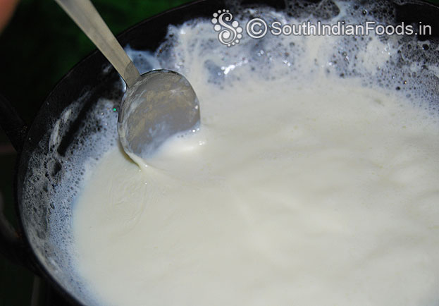 Stir well without burning, take paal adai[malai] 