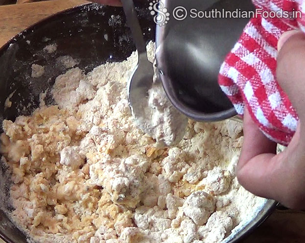Add hot water, mix well
