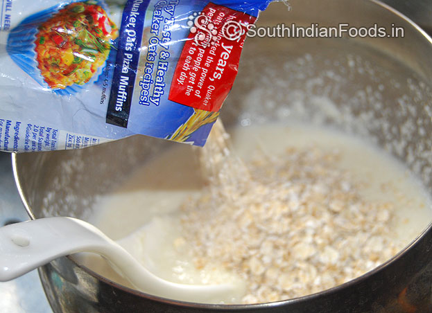 Now add oats [You can roast oats then add]