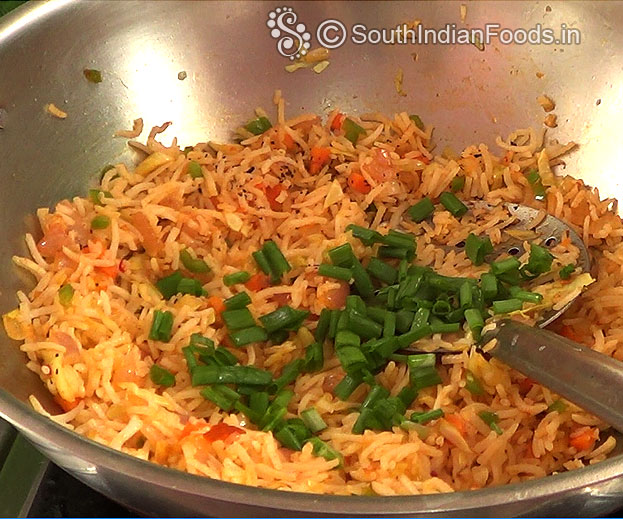 Finally add spring onion mix well & cut off heat