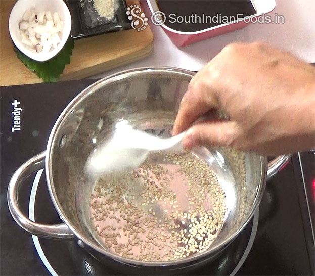 Dry roast sesame seeds