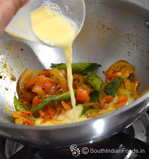 Add gram flour mixture