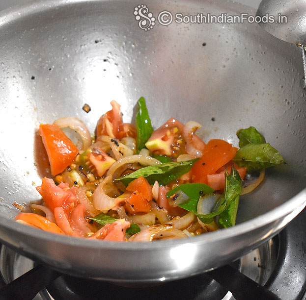 Add tomato saute till soft