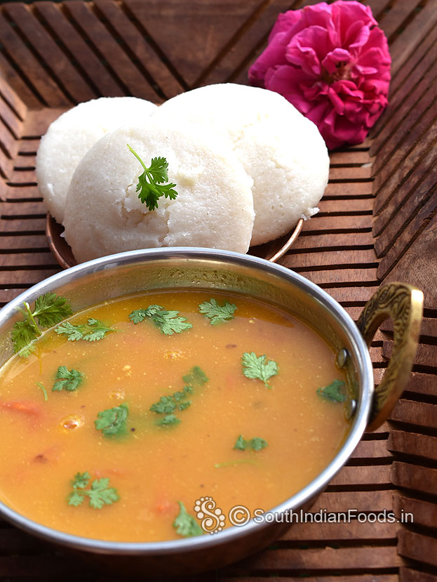 Serve hot with idli