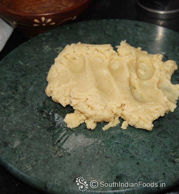 Let it cool for 5 min then knead the dough for 3 min