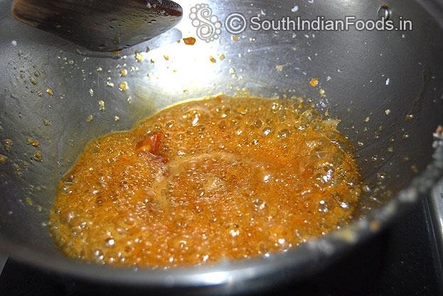Now its ready, cook till hard ball consistency