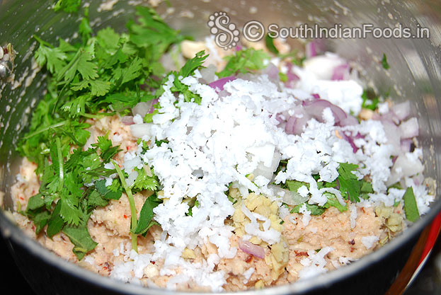 Add grated coconut & mix well