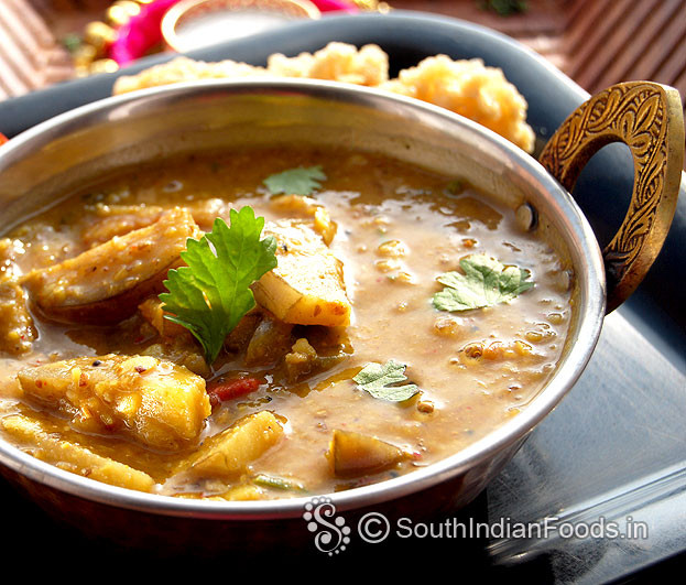 Authentic eggplant sambar
