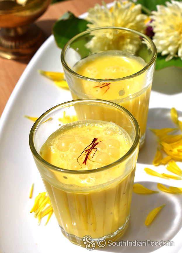 Fresh summer cooler saffron lassi