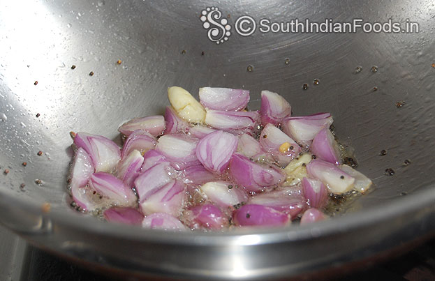 Heat oil add mustard, bengal gram, urad dal, garlic, onion, green chilli, dry red chilli saute