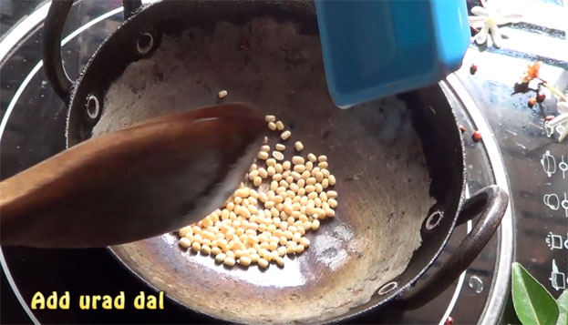 Add urad dal, roast till light brown