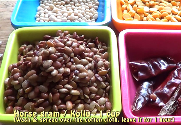 Wash & dry out horse gram for 1 hour