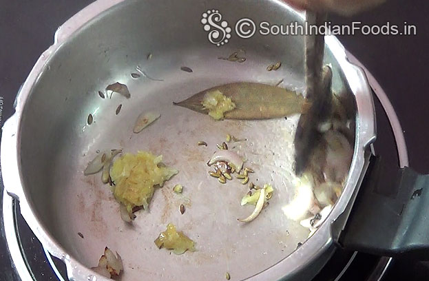 Add Ginger & garlic saute