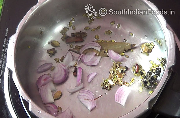 Add Onion saute till light brown