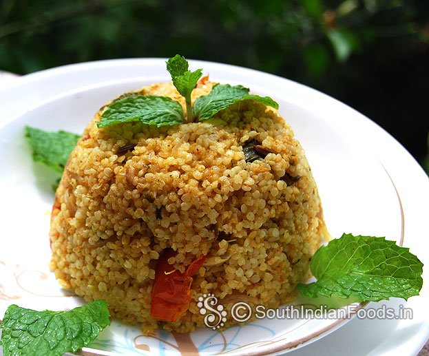 Little millet biryani is ready