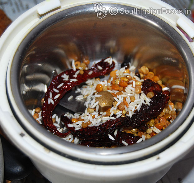 Add roasted ingredients in a mixer jar & finely grind