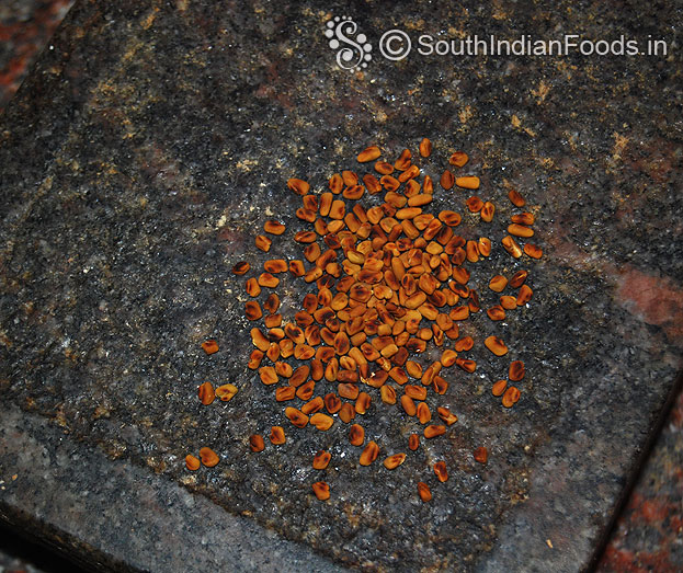 Dry roast fenugreek grind